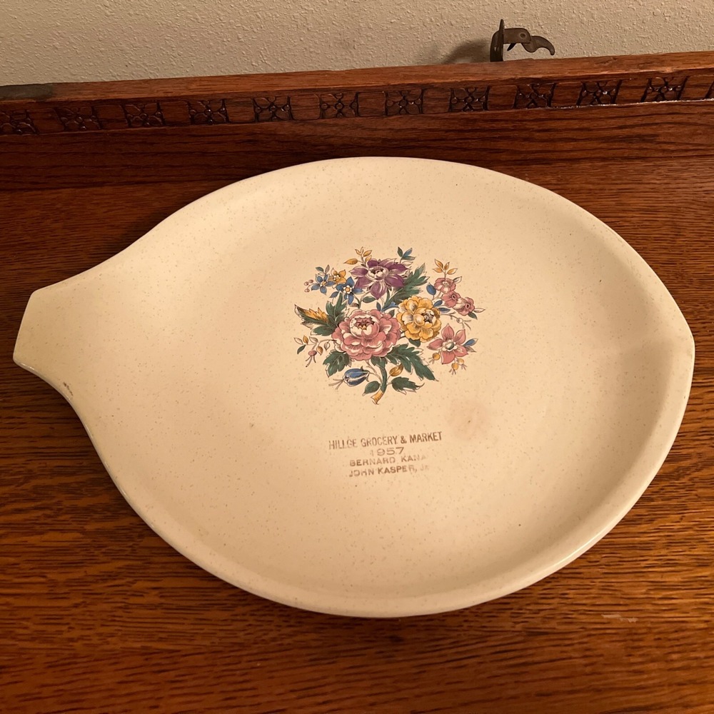 Hillje Grocery & Market 1957 Advertising Platter El Campo TX Bernard Kana